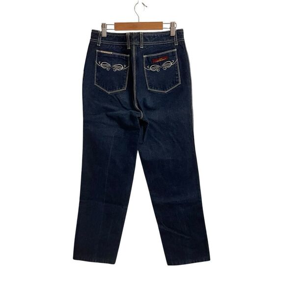 Vintage Jordache Flat Front High Rise Men's Unisex Dark Wash Jeans Size 32 - Picture 5 of 9